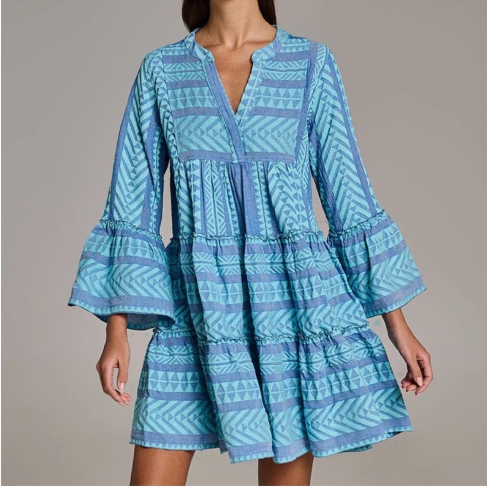Devotion Twins Blue Patterned Mini Dress - image 2